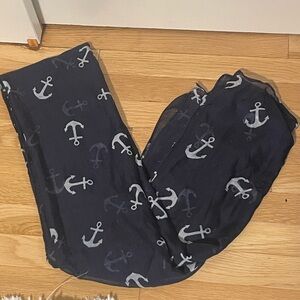 Navy Anchor Print scarf